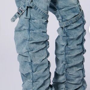 GOING CRAZY DENIM PANT WITH BUCKLE - 31